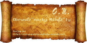Obrusánszky Mihály névjegykártya