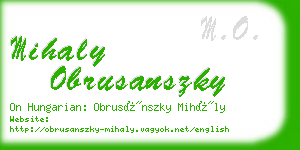 mihaly obrusanszky business card